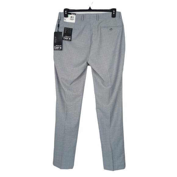 Bar III Men's Skinny-Fit Stretch Wool 2-Piece Suit Light Grey 44L 34x32 NWT - Picture 10 of 13